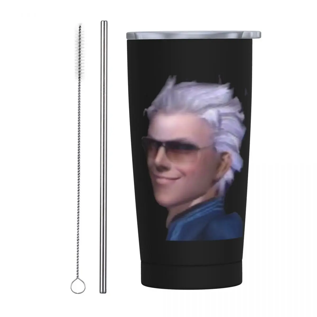 Vergil From The Devil May Cry Series Coasters Tumbler Vacuum Insulated Mug Thermal Cold Cup Straws With Lid 20oz