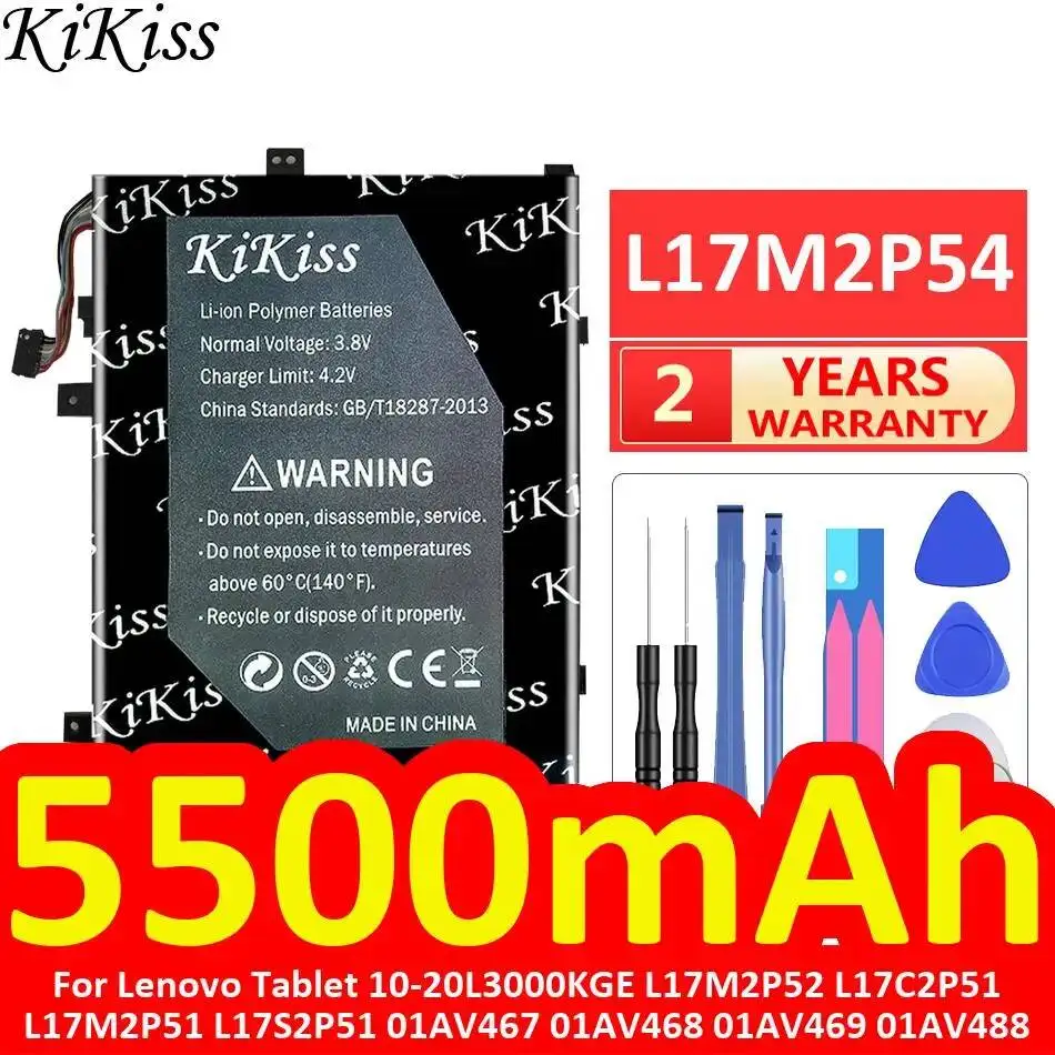 Battery L17M2P54 5500mAh For Lenovo Tablet 10-20L3000KGE L17M2P52 L17C2P51 L17M2P51 L17S2P51 01AV467 01AV468 01AV469 01AV488