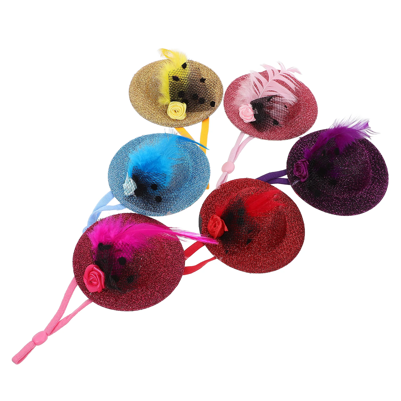 

6Pcs Chicken Hats Adjustable Hen Mini Hat Cute Pet Caps for Cats Dogs Rabbits Funny Bird Hat Decorative Parrot Hats