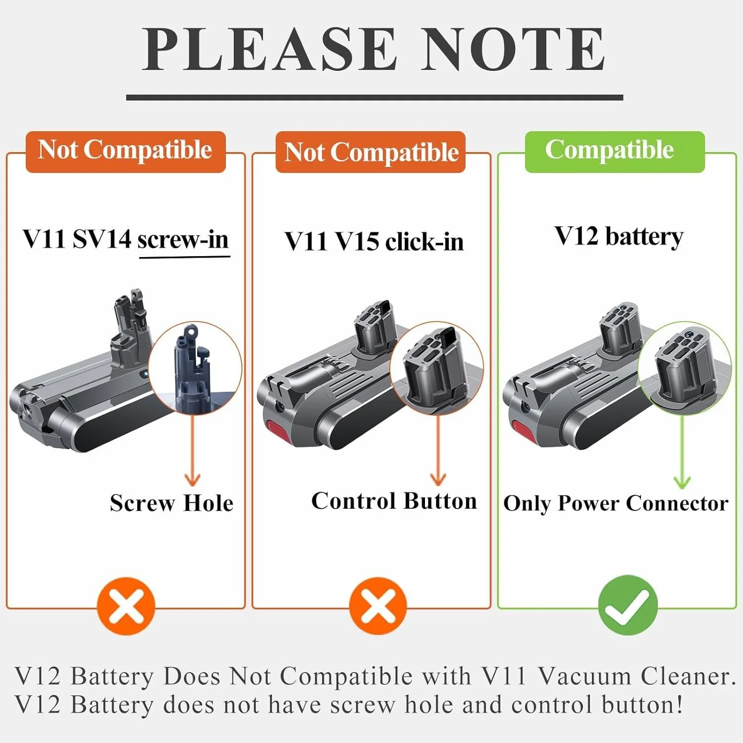 V12 Battery Replacement, Upraded 8000mAh Battery Compatible with V12 Detect/Slim/Absolute/Fluffy SV46 Series (Not for SV12 SV15)