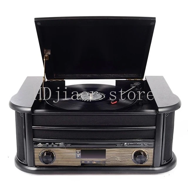 

All in One Turntable Player Gramophone Vinyl Record Player With External Speakers Am Fm Radio Bluetooth Cassette Play