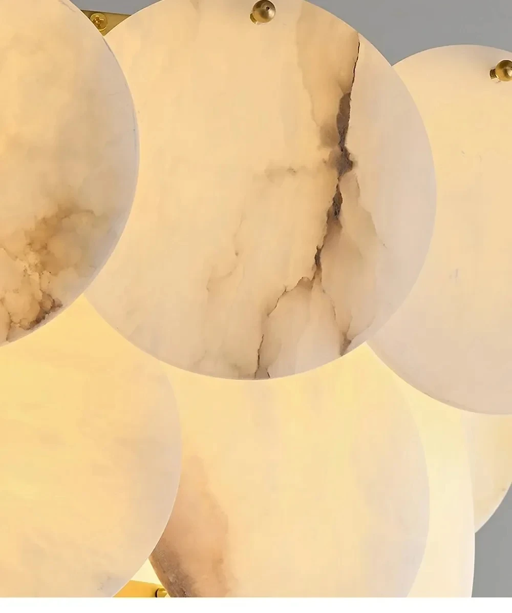 سلسلة الرخام الطبيعي أضواء الثريا صنبور مصابيح لغرفة الطعام المطبخ جزيرة Led آرت ديكو #5