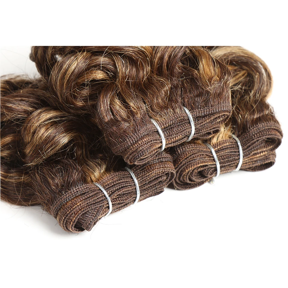 3PCS /Lot Curly Wavy Human Hair Bundles Brazilian Human Hair Weave Bundles Curly Hair Extensions