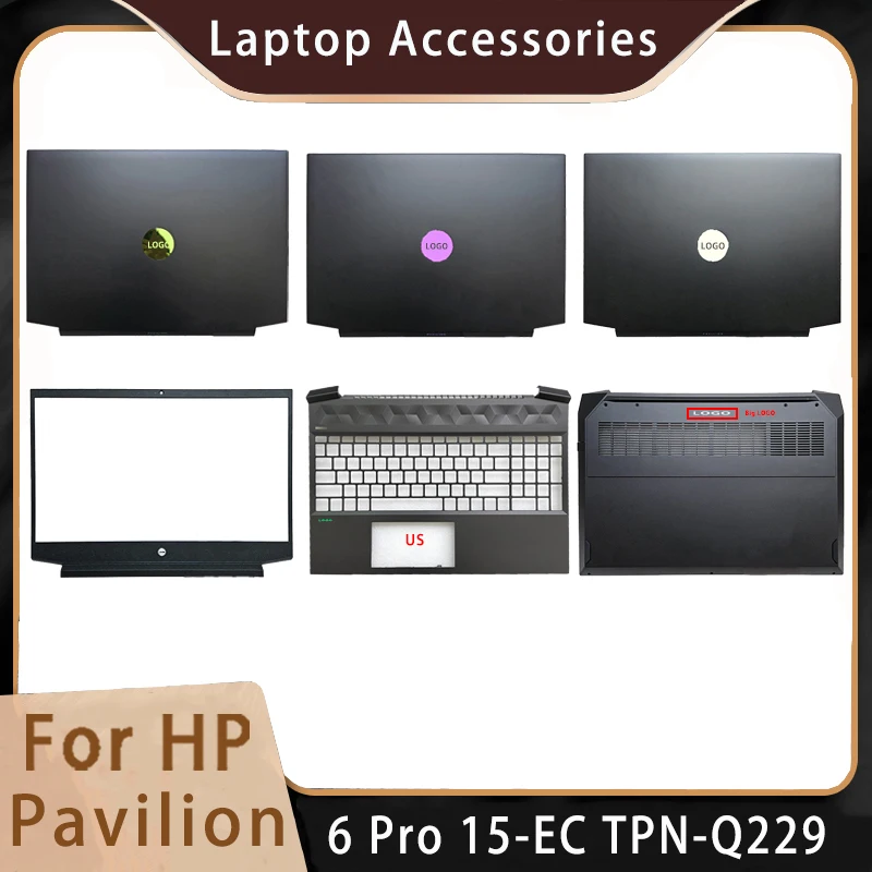 

Новинка для HP Pavilion 6 Pro 15-EC TPN-Q229; Сменные аксессуары для ноутбуков, задняя крышка ЖК/Упор для рук/нижняя часть с логотипом