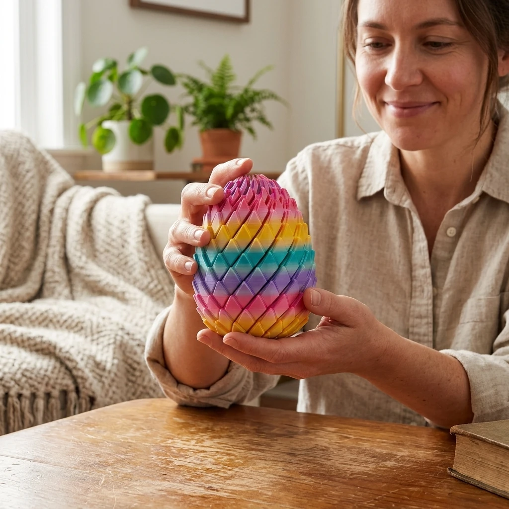 1 Piece Dragon Egg PLA Material for Office Relaxation Stress Relief 3D Printed Transformable Desktop Ornament