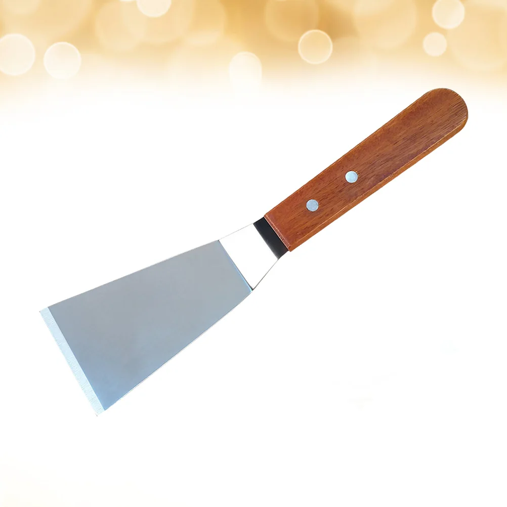 

Stainless Steel Fried Shovel Mini Flat Shovel Wooden Handle For Pancake Pizza Steak Baking Bbq Cooking Utensil Kitchen Tool
