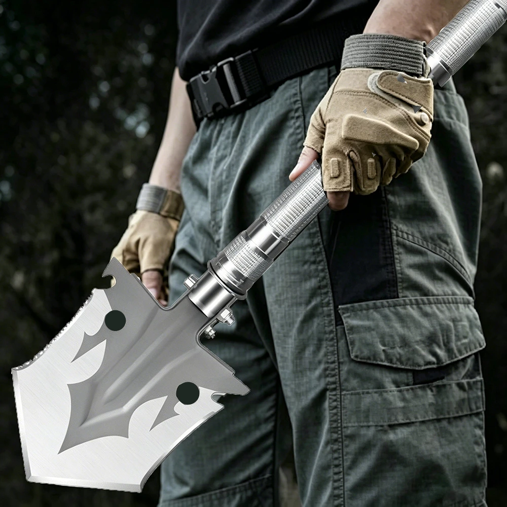 Outdoor Camping Military Shovel Folding Wear Resistant MultiFunctional Manganese Steel Survival Spade Hardware Hand Tools