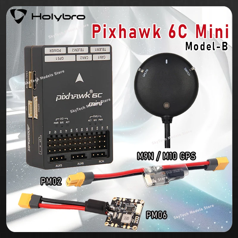 Holybro Pixhawk 6C Mini-Model B Flight Controller, STM32H743, PM02 V3/PM06 Power Module, M9N/M10 GPS, RC FPV Accessories