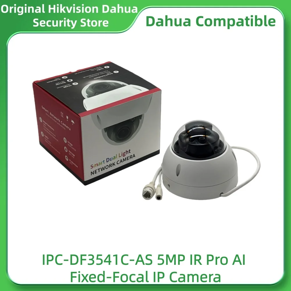 داهوا متوافق مع IPC-DF3541C-AS 5MP IR Pro AI كاميرا IP ثابتة البؤرة المدمج في هيئة التصنيع العسكري ومكبر الصوت فتحة بطاقة SD الصغيرة PoE IP67 IK10 #5