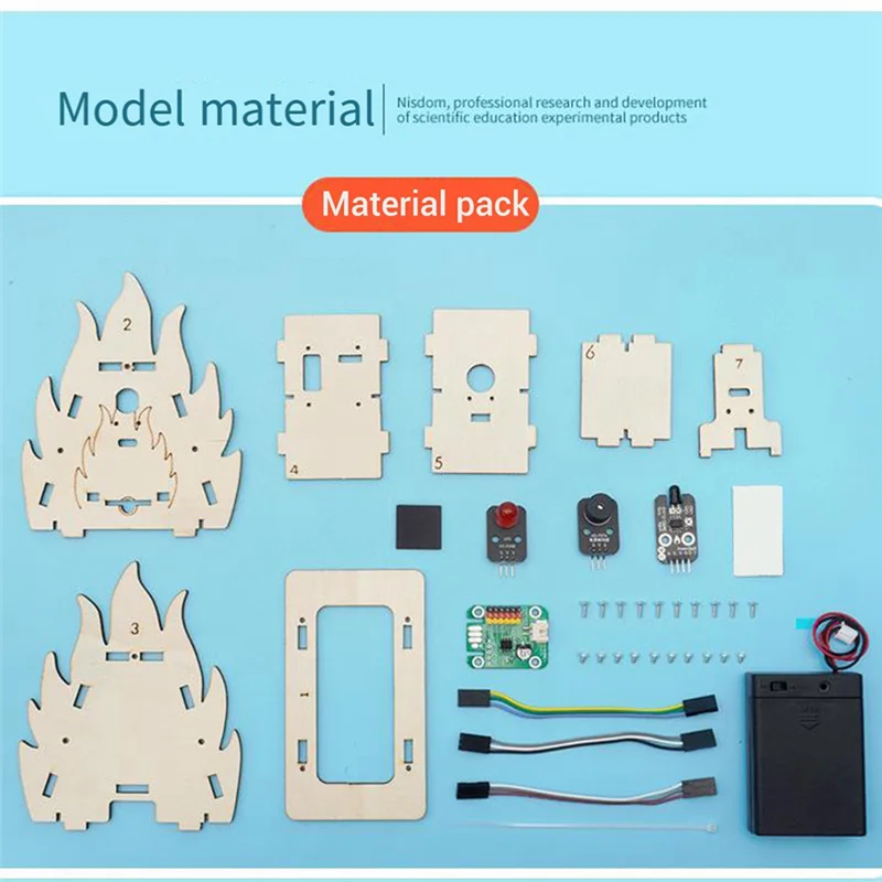 

A96I-Youth Science Experiment Teaching Aids Fire Sensor Materials Kit STEAM Education Learning Supplies 6 X 11 X 12Cm