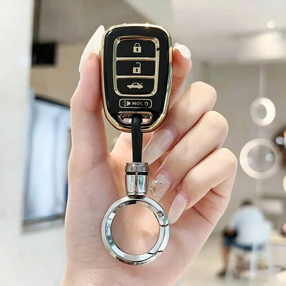 TPU Car Remote Key Cover Case Shell Fob for Honda Accord CIVIC CRV Jazz HR-V HRV 2013 2014 2015 2016 Keychain Accessories
