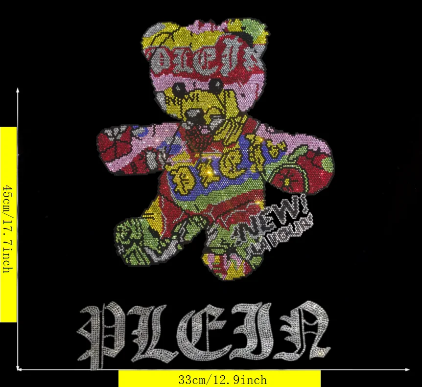 

Premium Quality Hot Fix Rhinestone Sticker Cartoon Style DIY High End Clothing Decoration Patches
