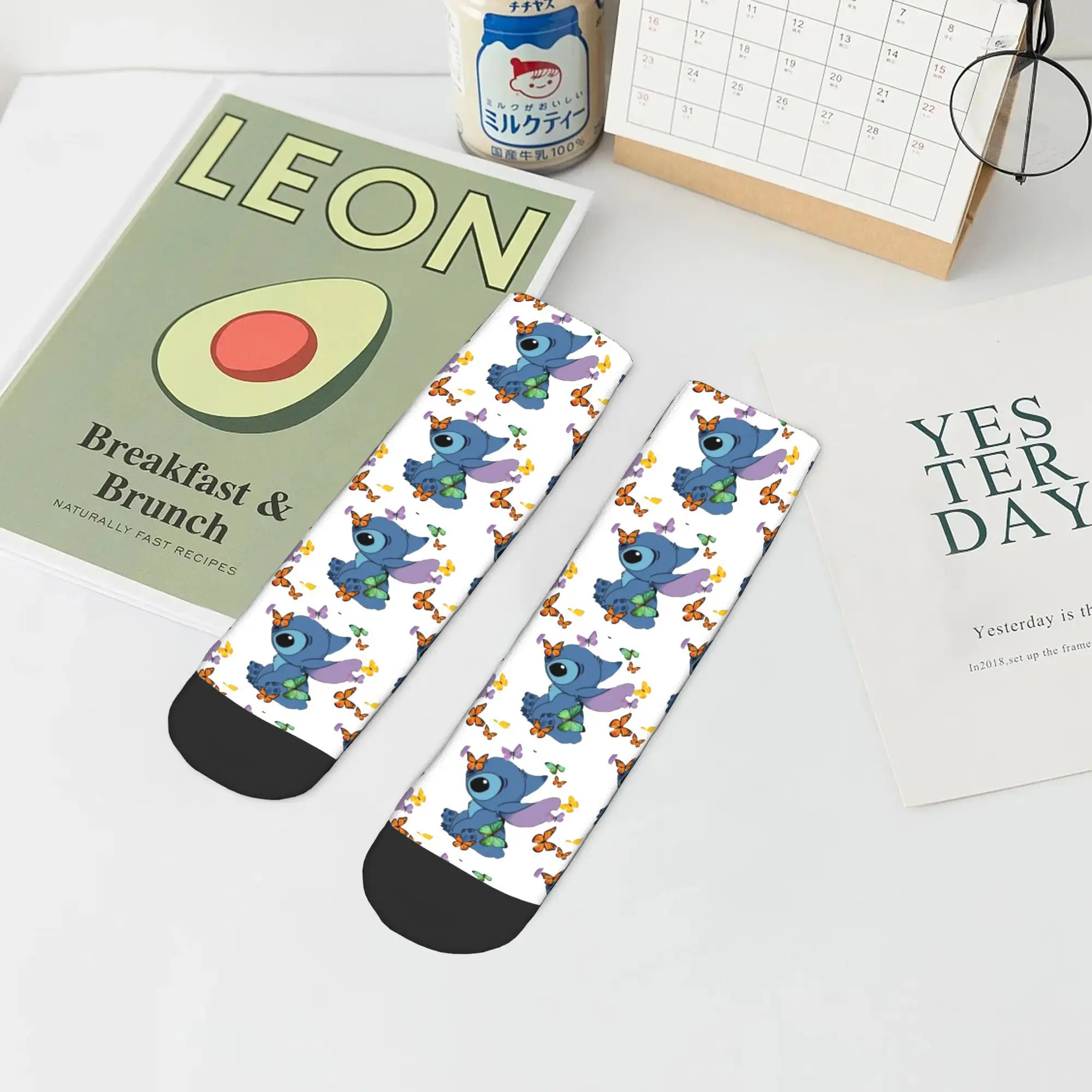 

Anime Lilo Stitch Cute Butterfly Low Tube Socks Men Women Polyester Socks Harajuku Spring Summer Autumn Winter BoatSocks Gifts
