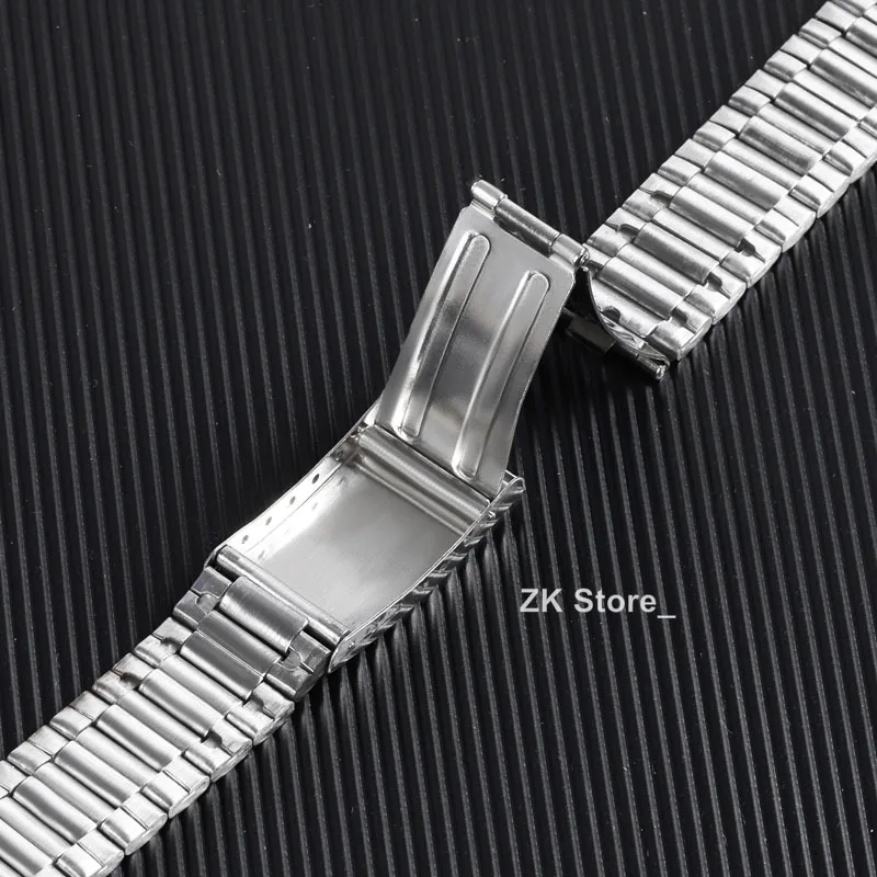 Stainless Steel Watch Band Metal Bracelet Folding Buckle 12mm 14mm 18mm 20mm Universal Watch Strap Silver Gold for Men Women