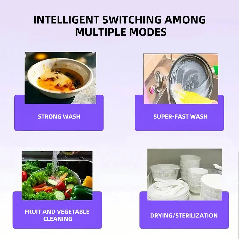 Tabletop Dishwasher Household High Temperature Mini Maquina Lavar Louca Kitchen Cleaning Equipment