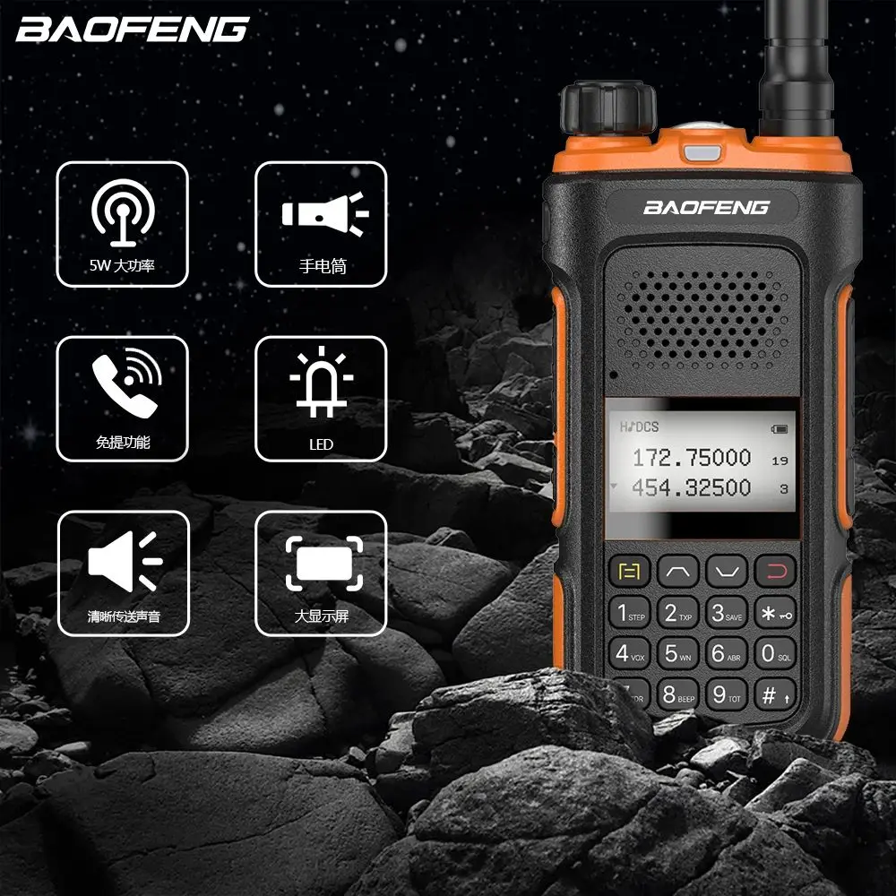 Baofeng New UV-10R Walkie Talkie 5W U/V Dual Band 128CH Handheld Two Way Radios BF-UV10 Long Range CB Ham Radios Type-C Charging