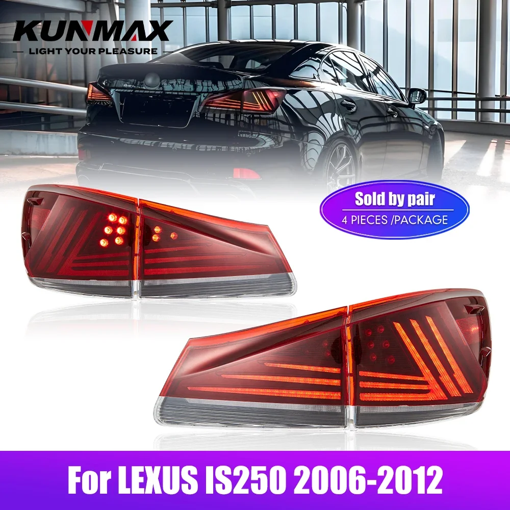 

Pair Of LED Tail Lights For LEXUS IS250 06-12 DRL Reverse Brake Turning Signal Car Rear Tail Light Assembly Plug And Play 2PCs