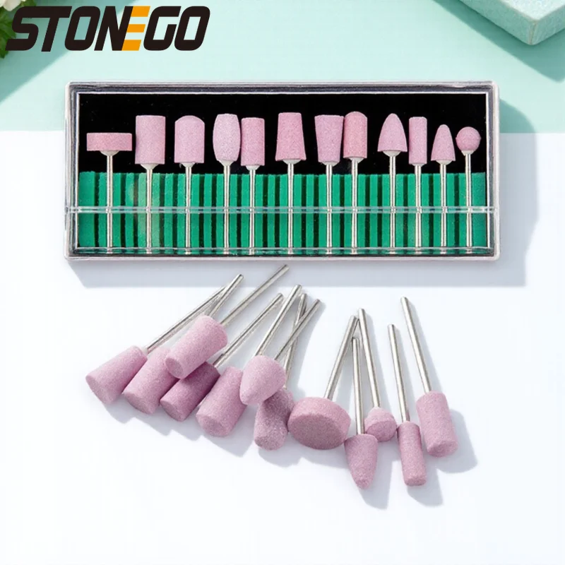 12PCS Electric Manicure Nail Drill Bits Nail Polishing Head Cutters Set for Pedicure Nail Art Milling Cutter Files