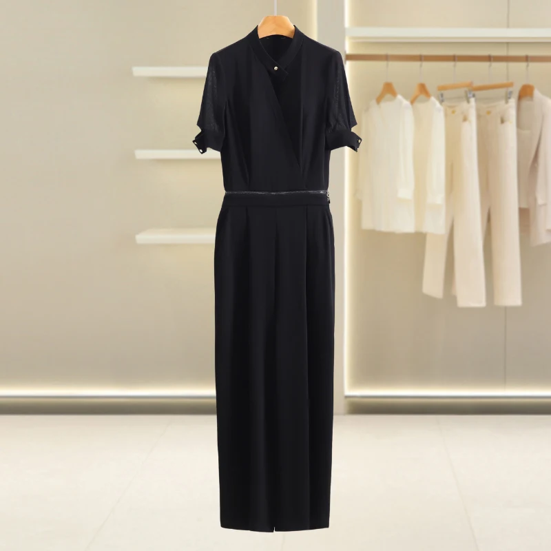 ヘビーウェイトカジュアルワンピースパンツ レディース ハイウエスト ポリエステル混紡 快適フィット 秋シーズン ファッションブランド