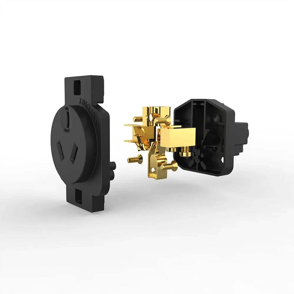 

Viborg AU01G 15A 250V Austrian Outlet AU Concealed Power Connector Socket AC Power Panel Mount Audio Grade