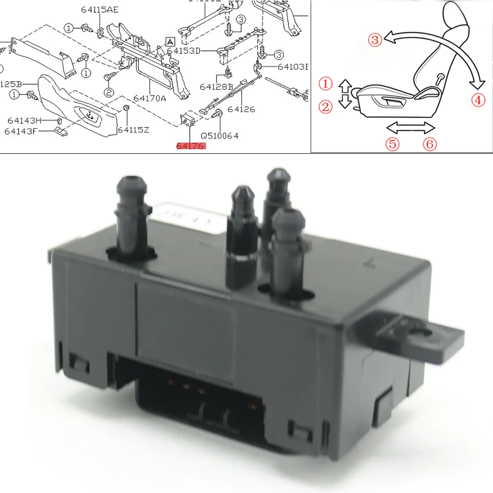 6 Ways Adjuster Front Left Right Electric Seat Control Switch Module For Subaru Forester Legacy Outback Impreza WRX STI Tribeca