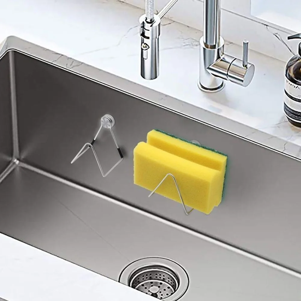 Magnetic Sponge Holder Made of 304 Stainless Steel for Secure Attachment to Stainless Steel Sinks and Appliances