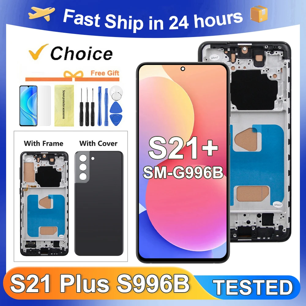 S21 Plus For Samsung For S21+ 5G Tested G996B G996U G996W LCD Display Touch Screen Digitizer Assembly Replacement