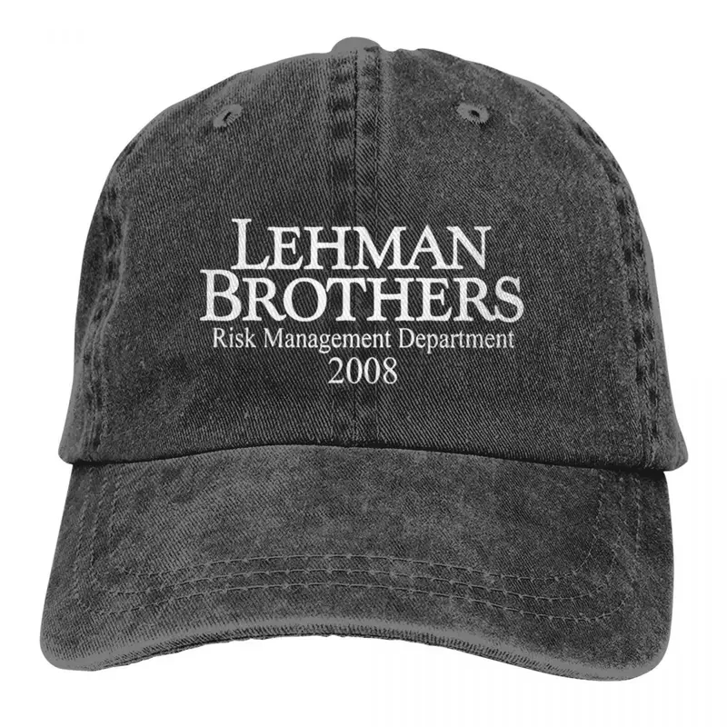 Unisex Cotton Baseball Cap, Lehman Brothers, Risk Management Department, Retro, distressed Headwear, Adjustable Fit Caps, 2008