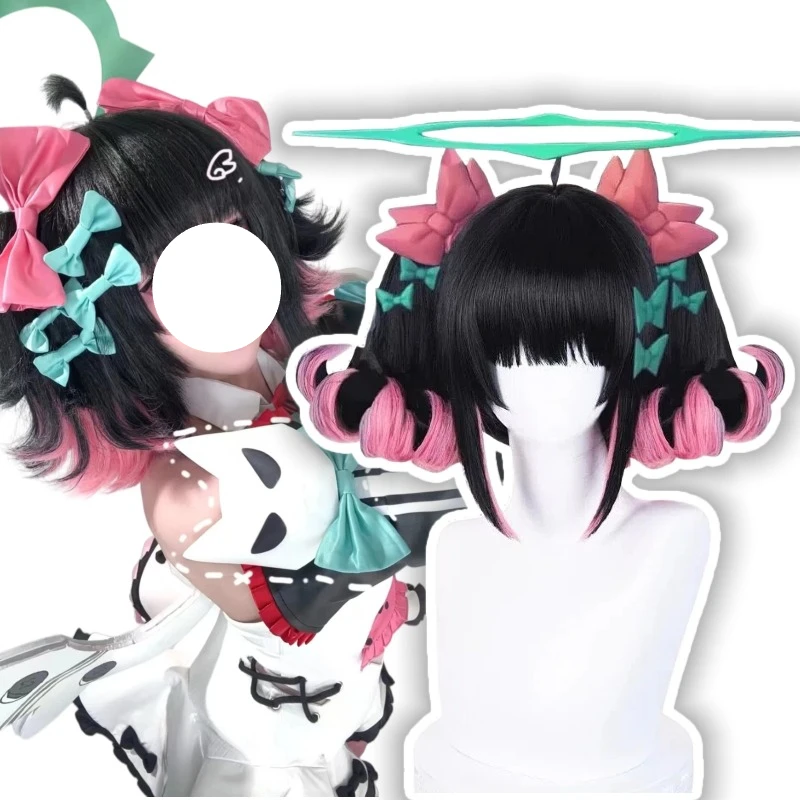 Peluca Nangong Yu Cosplay Angels of Delusion Zenless Zone Zero, pelo negro y rosa, pelucas artificiales, accesorios para juegos de rol, accesorios para mujer