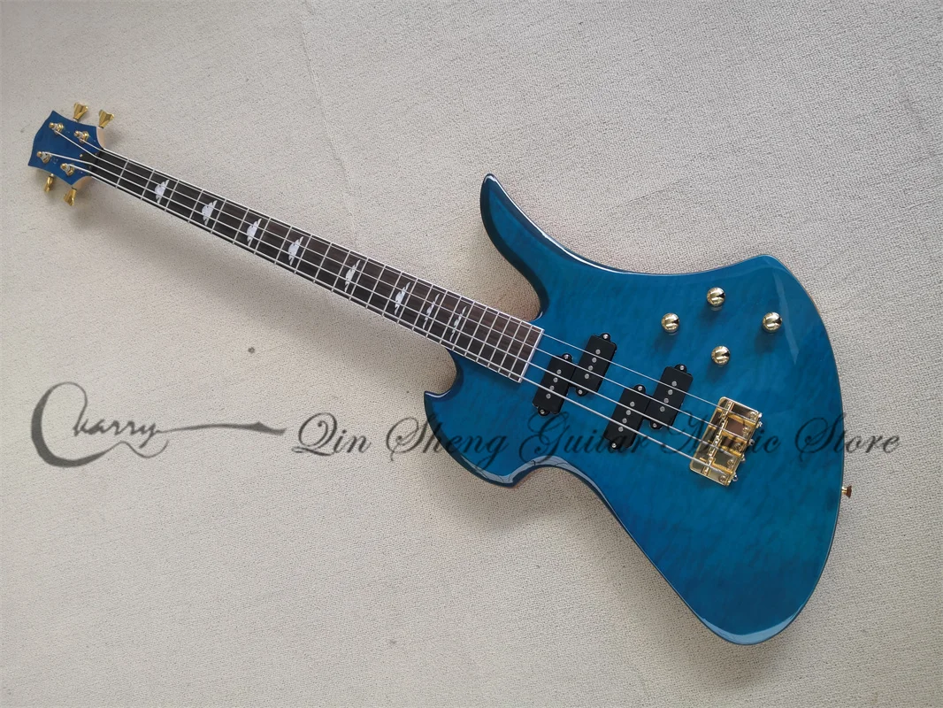 

4 струны, бас-гитара папоротник, Желтый корпус, Qulited Maple Top Rosewood, фингерборд, ракушка, инкрустация, фиксированный мост, золотые тюнеры