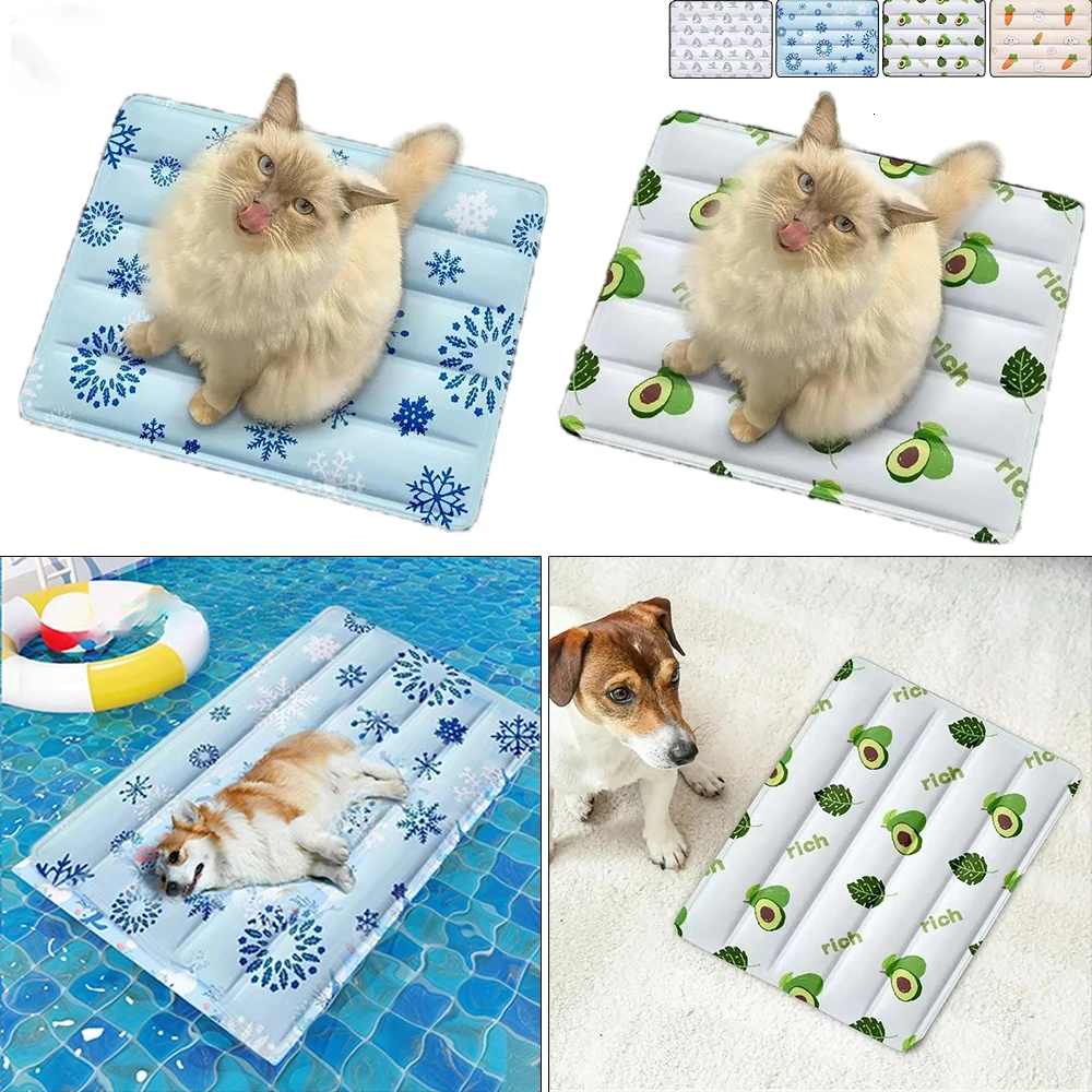 

Summer Cooling Mat for Dogs Ice Crystal Gel Cool Down Pads Dogs Beds Waterproof Wear Resistant for Dogs Cats Good Sleep 강아지쿨매트