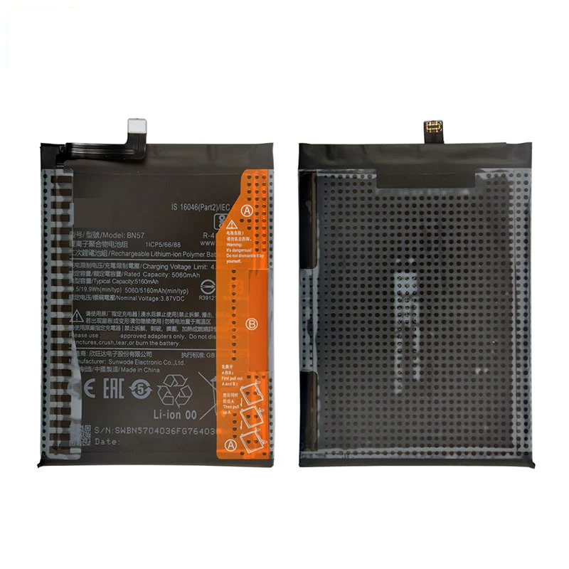 100% Orginal BN57 5060mAh Battery  For Xiaomi Pocophone X3 Poco /X3 Pro  Phone Replacement Batteries