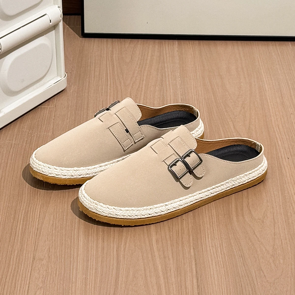 Nouveau sac à main pour hommes paresseux, doux, antidérapant, confortable, léger, à la mode, couleur bicolore, pour toutes les quatre saisons