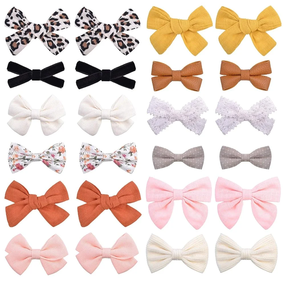

24pcs Girls Leopard Hairpins Kids Sweet Hair Clips Barrettes Lovely Hair Bows Children Cute Kids Hair Accessories