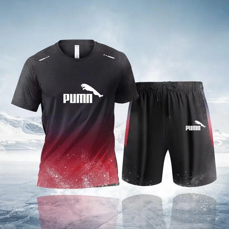 Men's Sets 2024 New Summer Suit Outfit Activewear Graphic Printed Fashion Jogging Fitness Y2k Designer Tracksuit Men Short Set