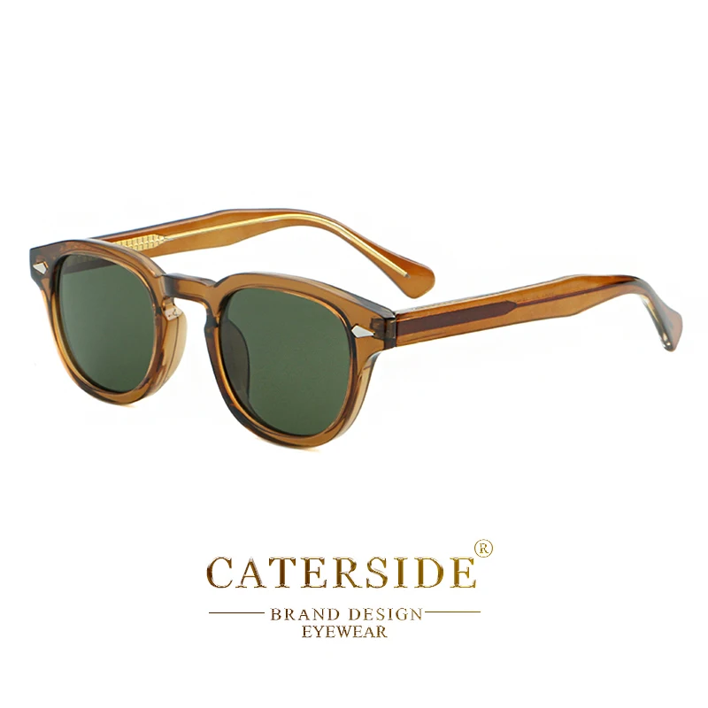 CATERSIDE Retro Runde Männer Sonnenbrille Punk Propionsäure Pin Tempel Luxus Sonnenbrille Frauen Sport Freizeit Party Brillen UV400 – Detail 14