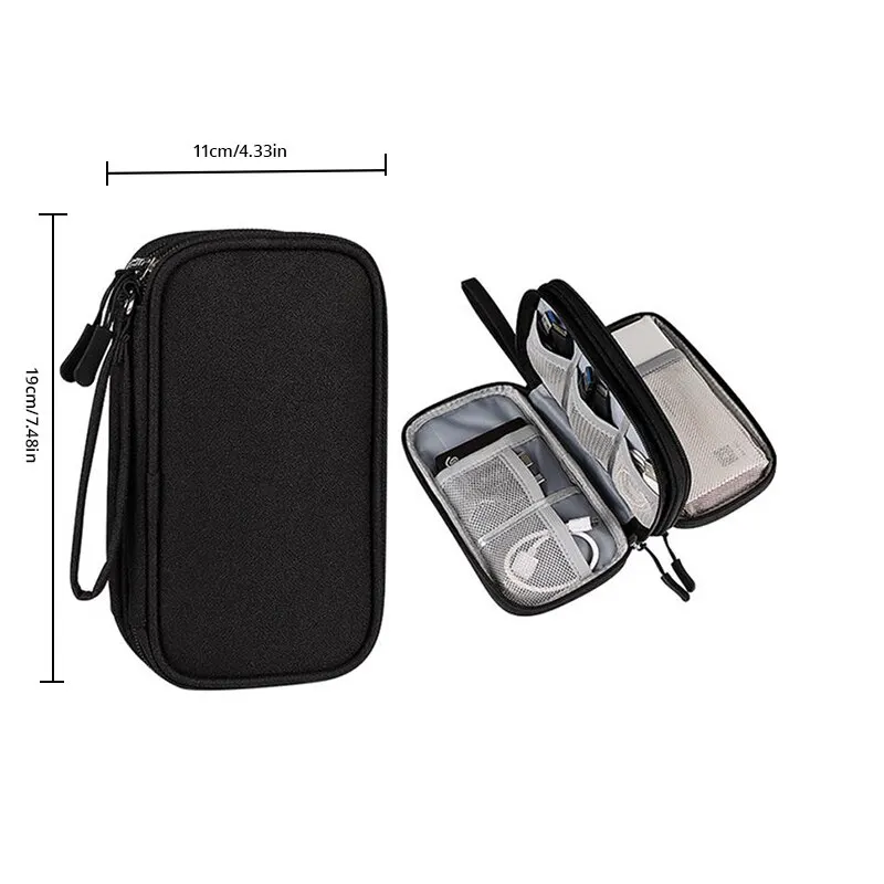 Borsa da viaggio portatile per prodotti digitali borsa per cavo dati USB Organizer per cuffie borsa per cavi ricarica borsa per scatola del tesoro