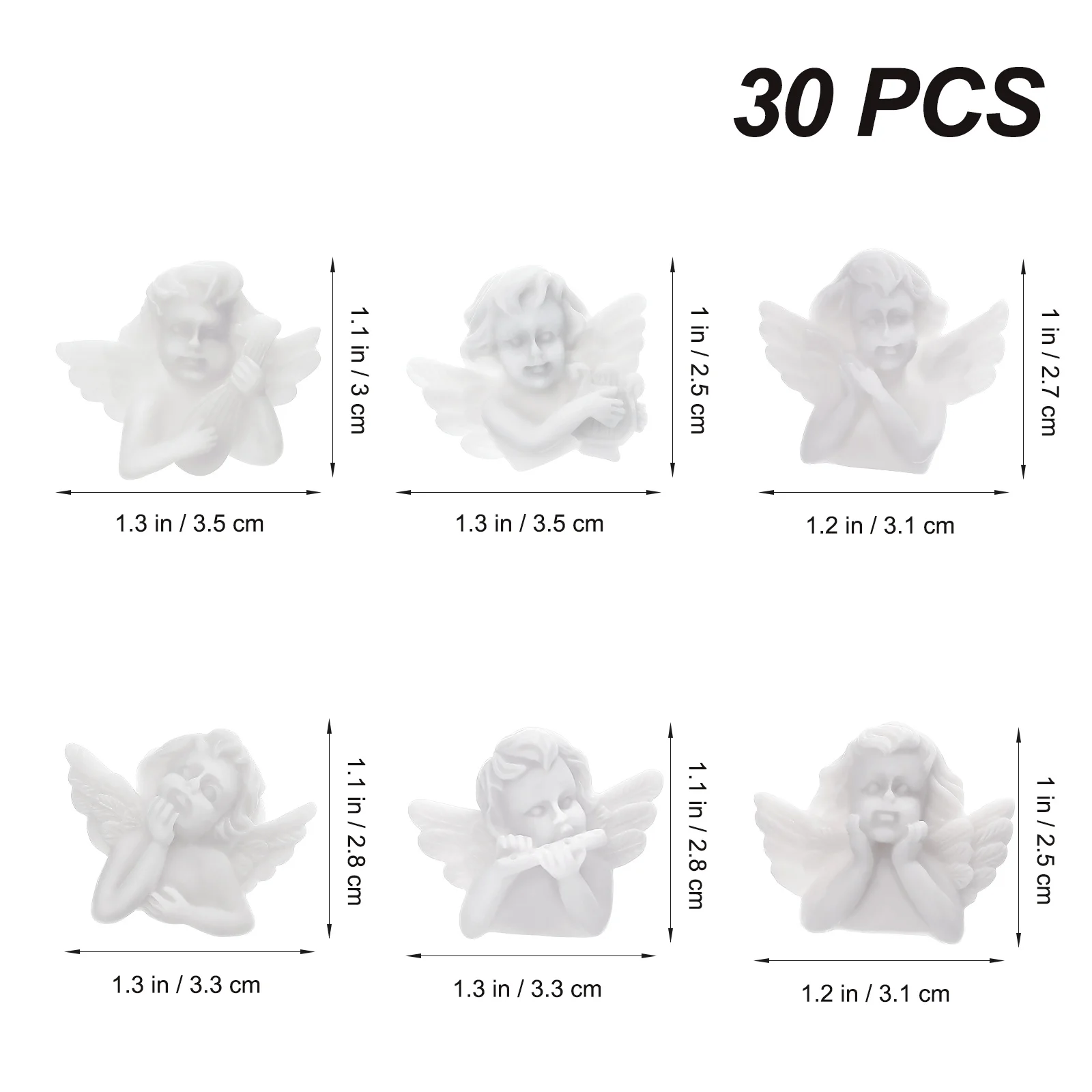 ชุดตกแต่งเคสมือถือ DIY รูปนางฟ้าเรซิ่นขนาดเล็ก 30 ชิ้น สไตล์บาโรก สำหรับงานฝีมือ