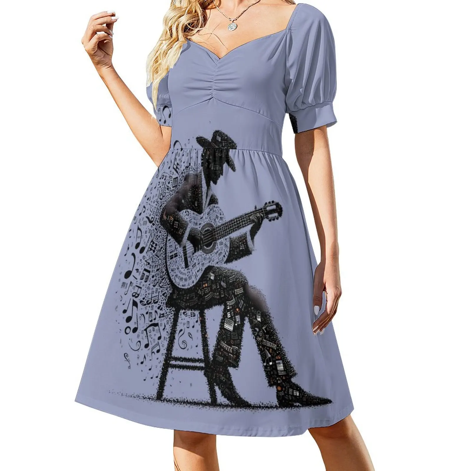 

Guitar player Short-Sleeved Dress Woman fashion dresses for womens elegant party dresses for women 2025