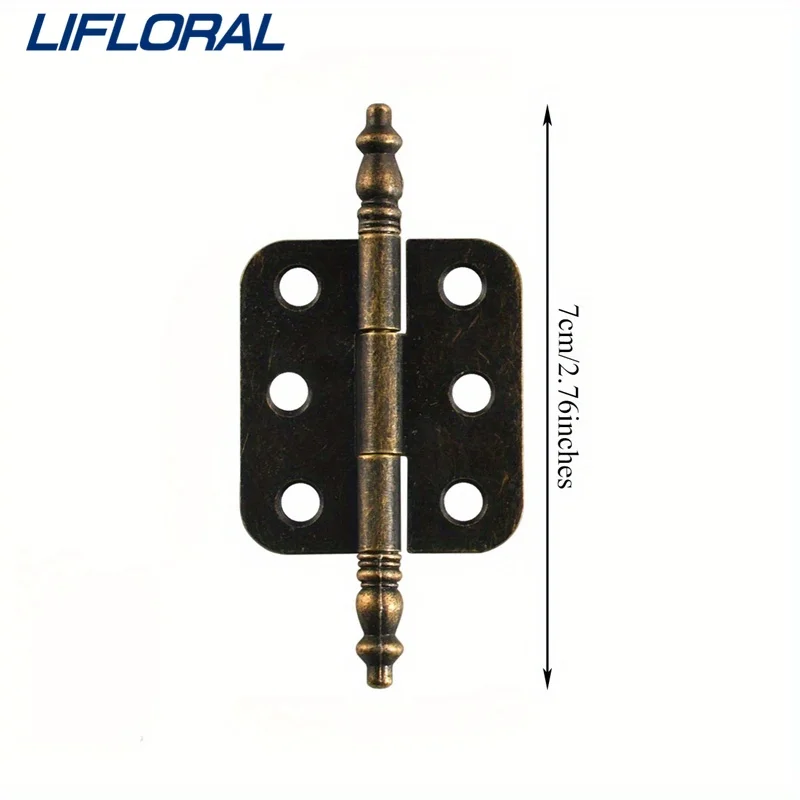 10 ชิ้นมงกุฎหัวบานพับ 6 หลุมเครื่องประดับของขวัญกล่องตกแต่งบานพับสําหรับตู้เฟอร์นิเจอร์ฮาร์ดแวร์อุปกรณ์เสริม
