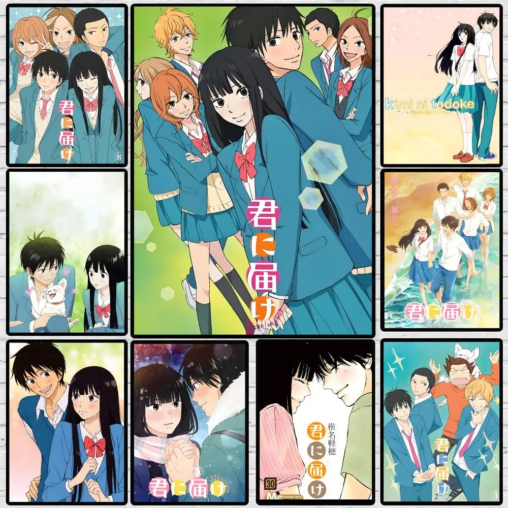 Manga Kimi Ni Todoke Von Mir Nach Dir Poster 	   Poster-Wandaufkleber, wasserfest, selbstklebend, HD-Kunst, Schlafzimmer, Bar, Dekoration