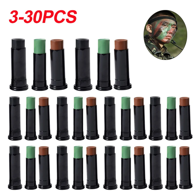 3-30pcs Outdoor Military Woodland Camouflage Cream Body Face Disguised Paint Camo Oil Tube Stick Color Field Camouflage Oil Suit