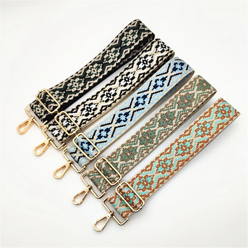 Long Shoulder Strap Accessories for Crochet Bags Ethnic Style 5cm Wide Belts for Women Bag