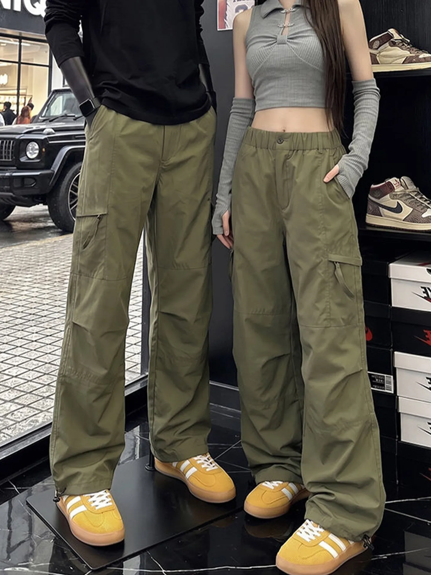 American Style Soft  Cargo Pants Men's Summer Quick Dry Workwear Outdoor Climbing Trousers Military Green Casual Pants