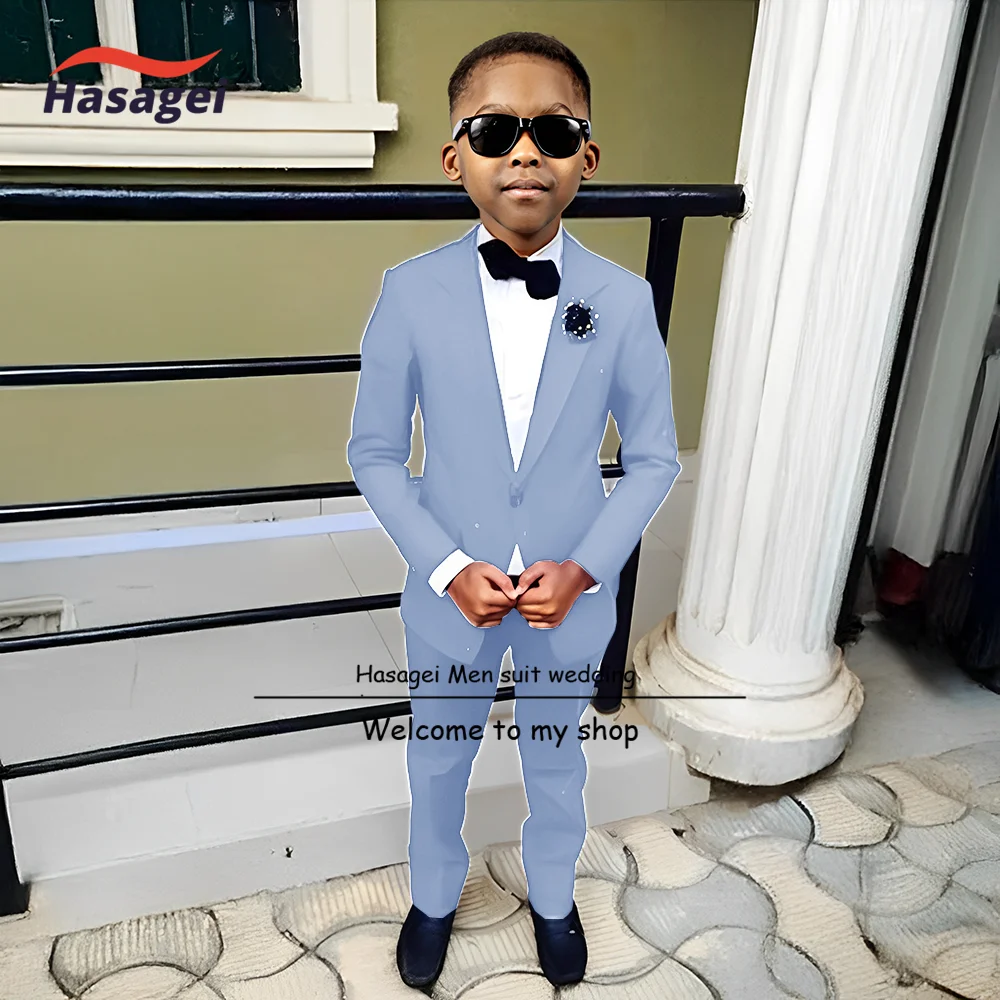 Royal Blue Boy Formal Suits Dinner Tuxedos Little Boy Groomsmen Kids Children for Wedding Party Prom Suit 2 Piece Set