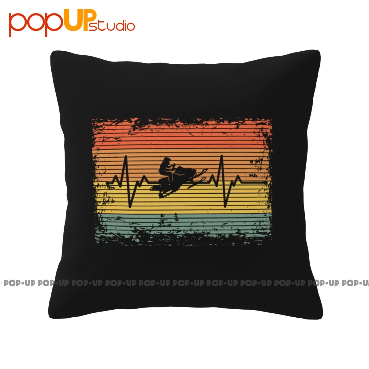 Best Heartbeat Snowmobile Pillowcase Throw Pillow Cover Healthy Skin Care Zipper Type