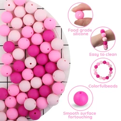 20/50/100pcs 15MM Silicone Round Beads Focal Beads DIY Keychain Bracelet pendant Accessories For Jewelry Making