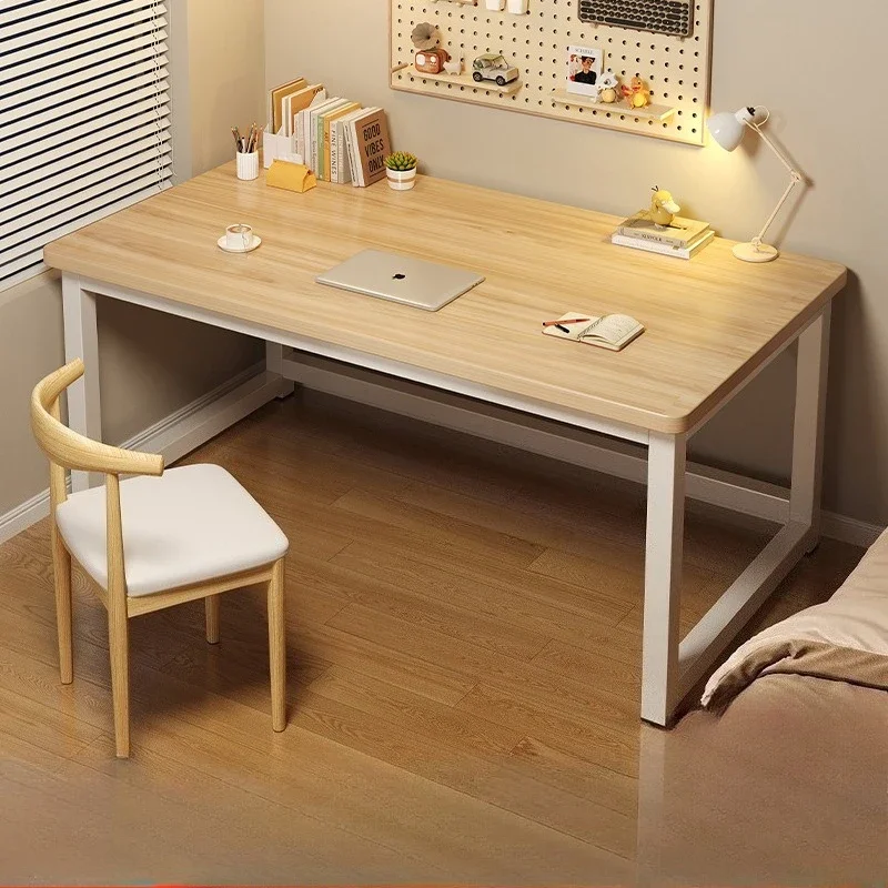 مكتب كمبيوتر مكتبي منزلي حديث وبسيط لغرفة النوم مكتب تعلم من الخشب الصلب مكتب مستطيل للكبار #2