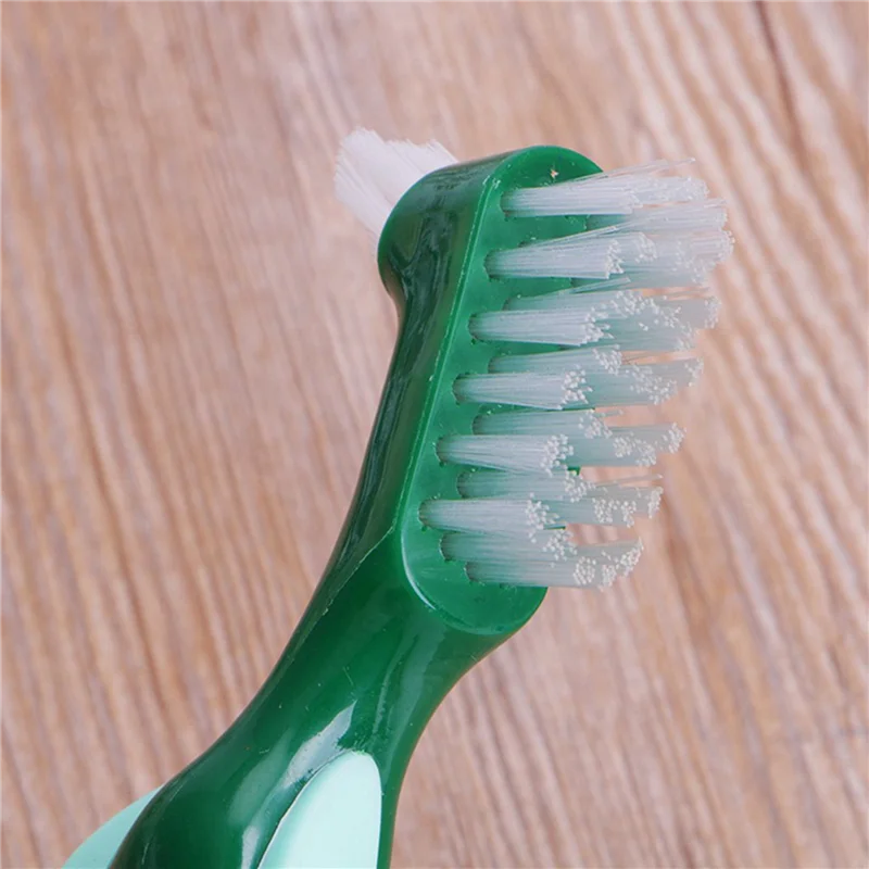 AA20-8 Pcs Premium Hard Denture Brush Toothbrush, Cleaning Brush, Multi-Layered Bristles &Portable Denture Double Sided Brush