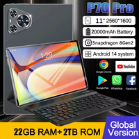2025 New Original Hauwei P70 PRO Android Tablet PC 22GB+2T 11inch HD 4K 20000mAh 5G Dual SIM Phone Call WiFi GPS WPS Google Play